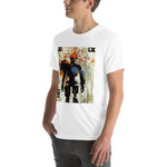 Load image into Gallery viewer, Glitchy Orange Wire Head Guy Tee (Unisex)
